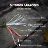 Paracord Survival Parachute Fire Cord Survival Ropes 11-in-1 U.S.Military Type with Integrated Fishing Line Fire-Starter Tinder