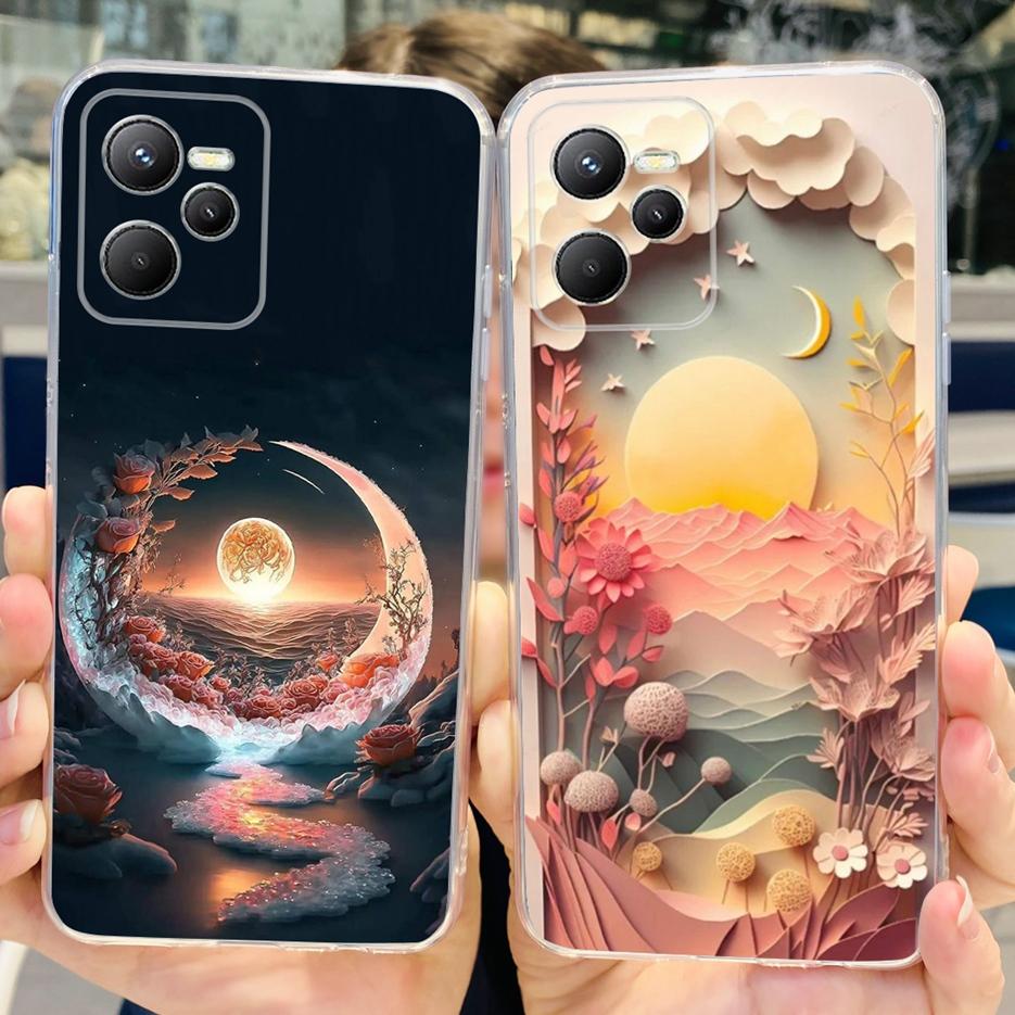 Чехол для Realme C35 RMX3511 Стильный окрашенный чехол Прозрачный силиконовый Мягкий тонкий чехол для телефона Для Realme C35 C 35 RealmeC35 Fundas Shell