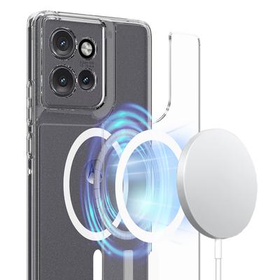 Прозрачный чехол для Motorola Edge 50 Neo 5G/Moto S50 5G/Thinkphone 25 5G из ТПУ+акрила с магнитной крышкой для телефона, совместимый с MagSafe