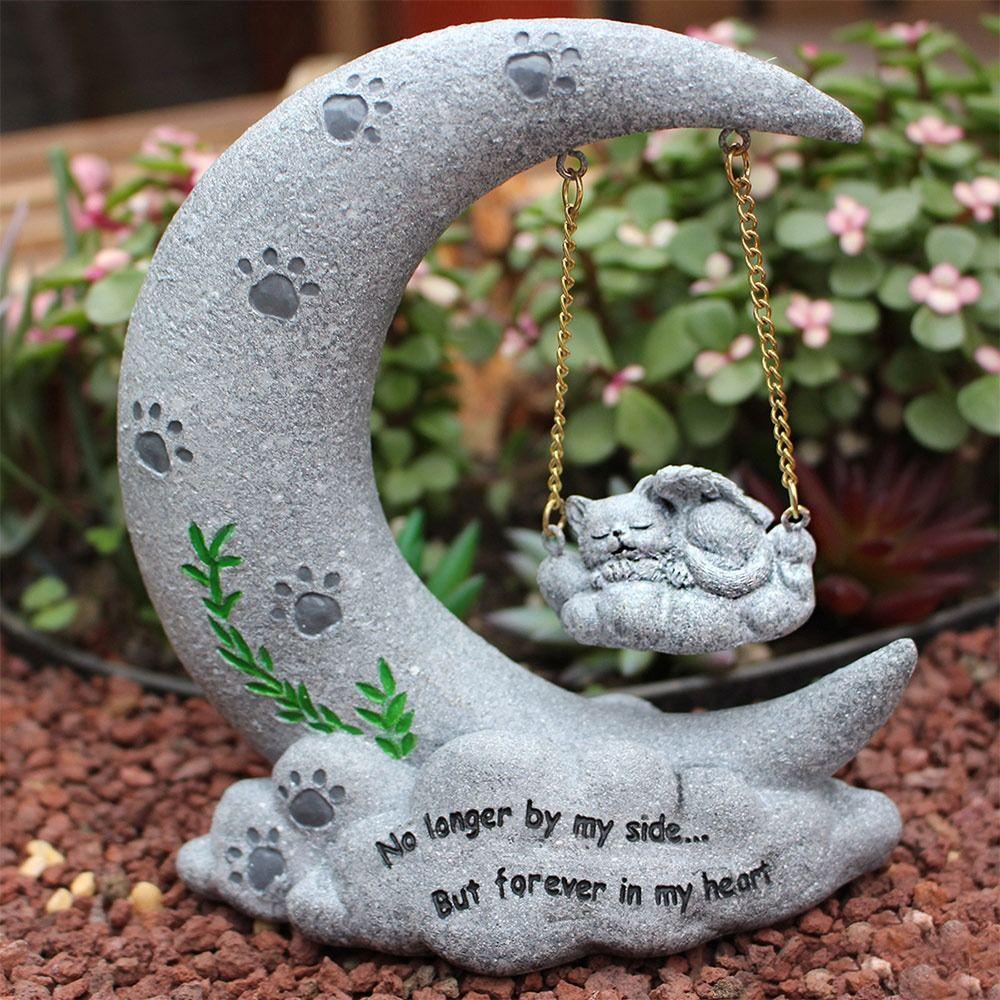 Resin Pet Memorial Stone Cat Passing Away Bereavement Gifts Cat Memorial Gifts Garden