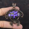 Copper Charoite Pendant Copper Wire Wrapped Pendant Tortoise Pendant Copper Jewelry Handmade Wire Wrapped Gemstone Jewelry Anniversary Gift