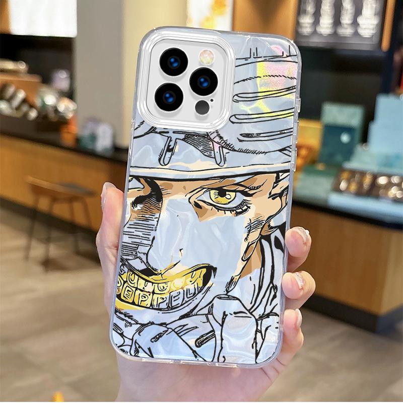 Гиро Зеппели JoJo Стальной Поезд Градиентный Чехол для iPhone 16 Pro Max 15 14 13 12 11 8 7 Pro Max Plus XS XR Жесткий Ударопрочный Чехол