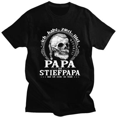 Мужская футболка с коротким рукавом Viking Skull для папы и отчима, на День отца, повседневная, 100% хлопок, оверсайз