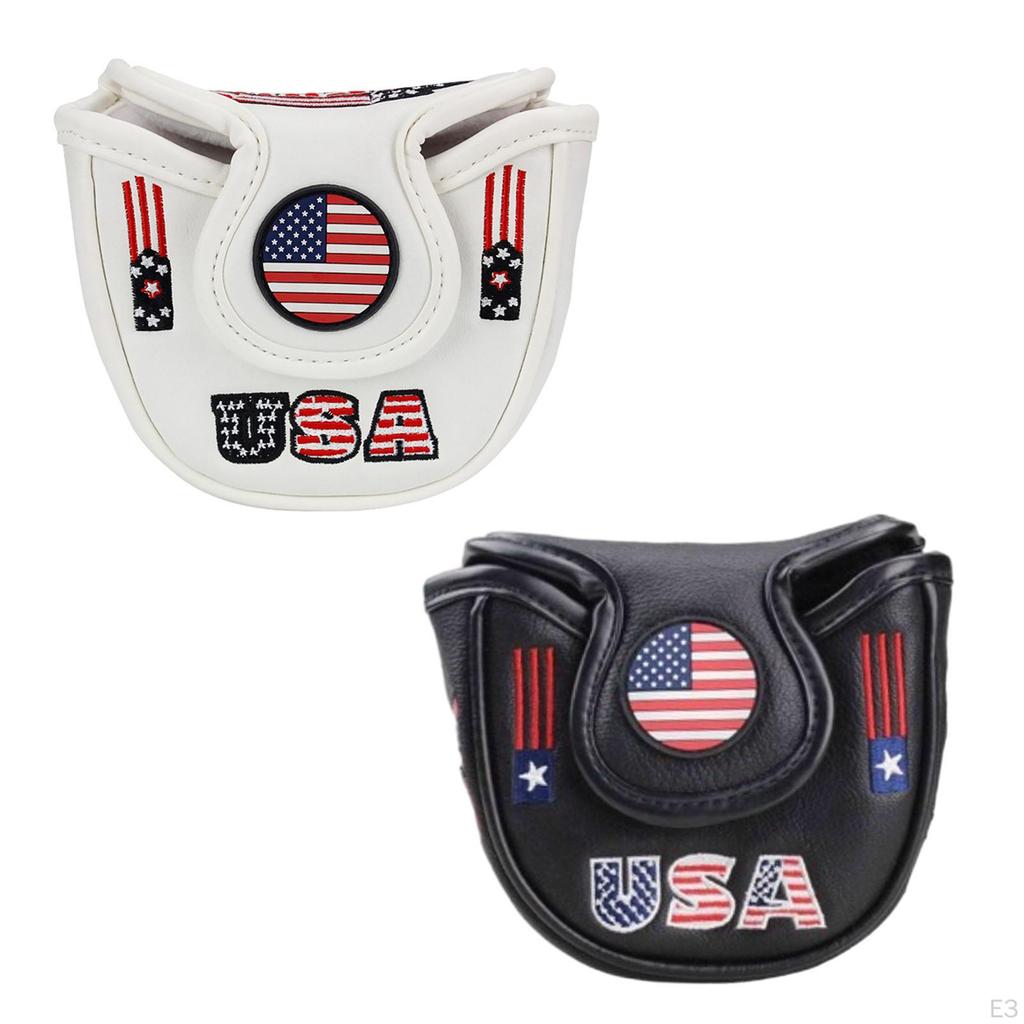 Golf Mallet Putter Head Cover Protective PU Leather