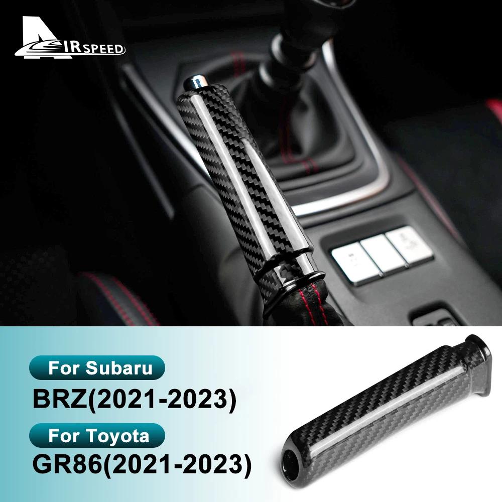 Real Hard Carbon Fiber Cover For Subaru BRZ Toyota GR86 2021 2022 2023 2024 Replace Handbrake Grip Sticker Handle Interior Acces