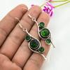 Серьги ручной работы с драгоценными камнями из хромдиопсида, серьги из чистого серебра 925 пробы, серьги с уникальным дизайном