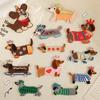 Embroidery Label Embroidery Sticker DIY Self-adhesive Patch Sticker Accessories Patch Cartoon Sausage Dog Original Cloth Sticker