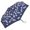 Folding Rimline For Both Sunny and Rainy Outer Rib Floral Commuting To Work or Women Wpc. Umbrella, Umbrella, Flower, Mini, Navy, Days, 50cm, 170g,