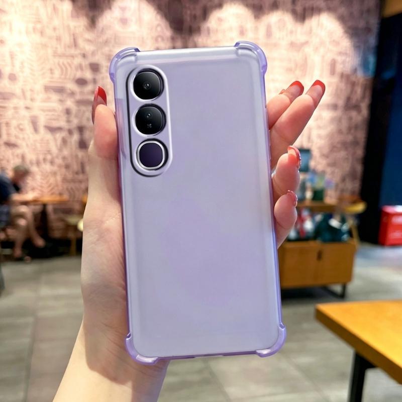 Cover For VIVO V70FE Airbag Soft Silicone Shockproof Clear Case For VIVO V70 FE Transparent TPU Ice Mist Frosted Bumper Shell