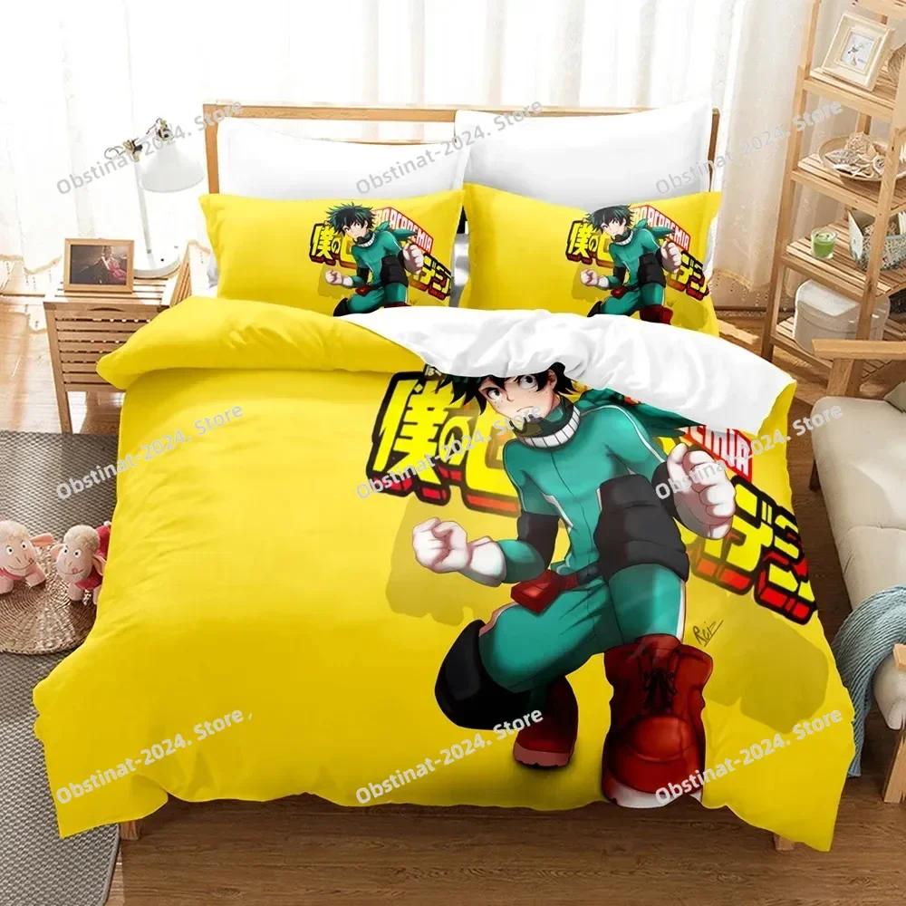 My Hero Academia Комплект Постельного Белья Япония Аниме Печатный Комплект Постельного Белья С Наволочкой Мягкое Покрывало Мягкое Односпальное Двуспальное Queen Super King-Size Размеры