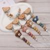 Dummy Nipple Pacifier Holder Clips Wood Baby Teether Toys Straps Baby Pacifier Chain Toddler