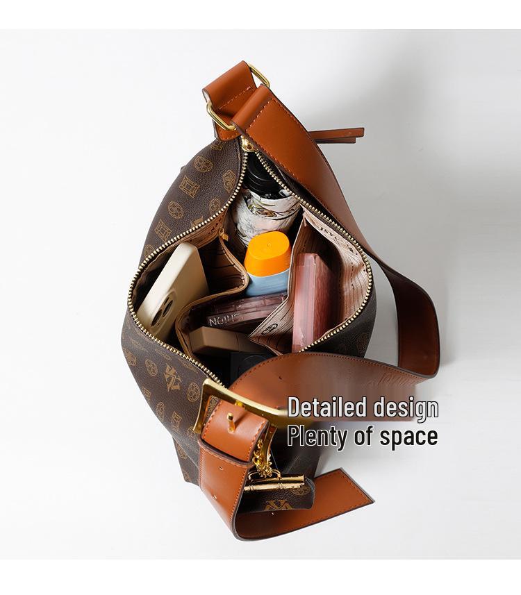 2025 Vintage Crescent Shoulder & Crossbody Bag - High-End Women's Fashion Handbag