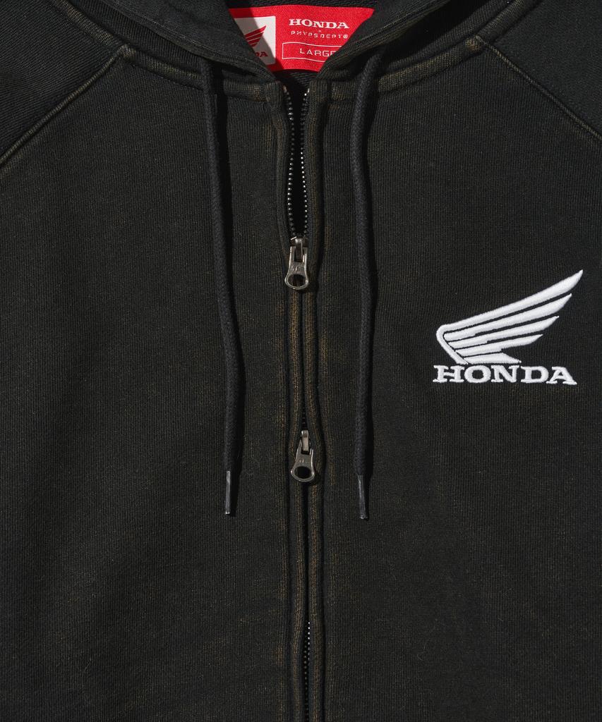 Phyps Мотоциклетная толстовка Honda Racing с капюшоном и молнией_Черная