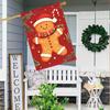 Charming Gingerbread For Man & Pine Branches Double-Sided Garden Flag , Durable Polyester, Perfect for Outdoor Yard Decoration, Lawn Display (Flag Onl
