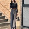 Женские прямые брюки LULU с высокой талией в стиле ретро на кулиске