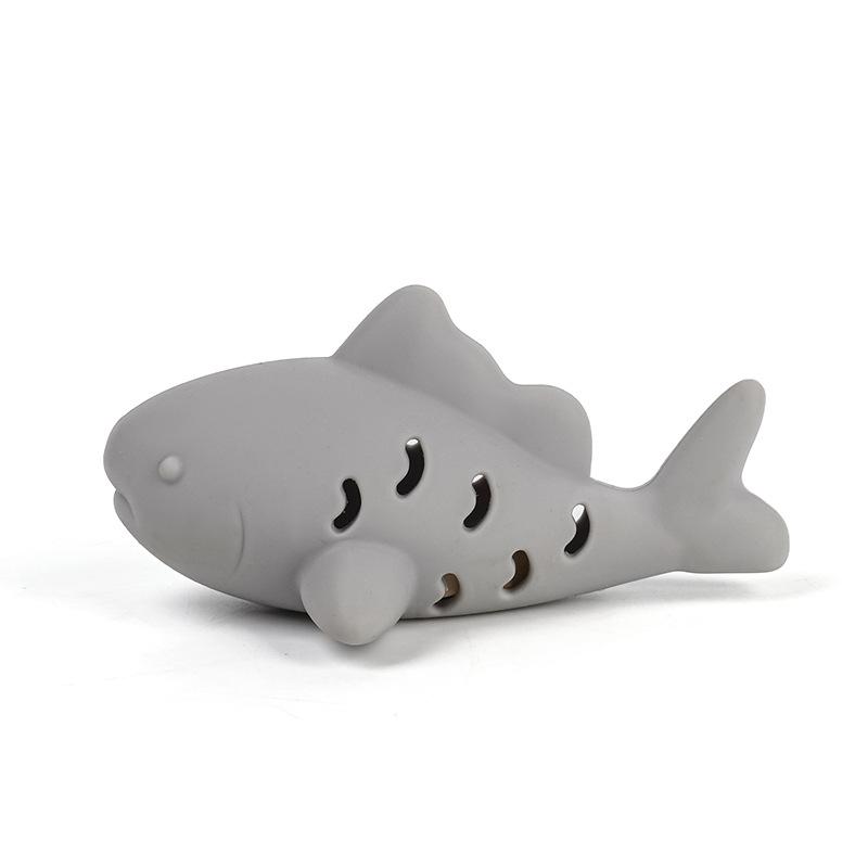 Игрушка-рыбка для кошек - Зубная головоломка-лакомство, Безопасный силикон, Без батареек, Интерактивная игра для питомцев со снеками