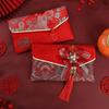 Новогодние благословения Слова Парчовый красный конверт Парчовая ткань Кисточка Новогодний денежный мешок Подарки для вечеринки