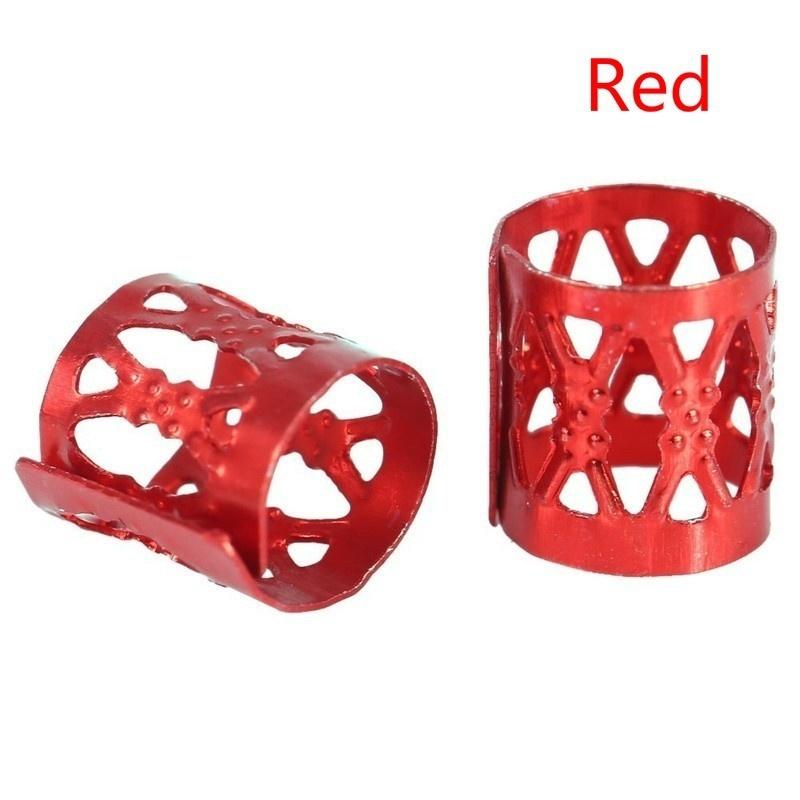 100PCS Pink Red Purple Green Blue Golden Silver Dreadlock Hair Beads Adjustable Hair Ring for Braids