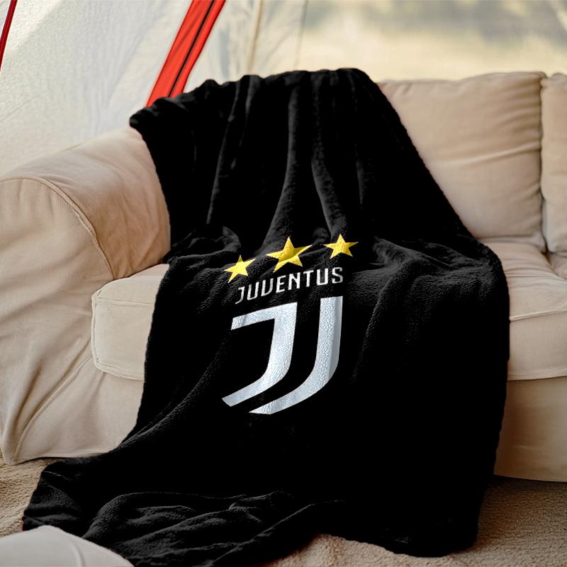 1pc Juventus Football Club Blanket, Home Printed Throw Blanket - Soft Blanket Gift for Family, Washable Sofa Bed Blanket