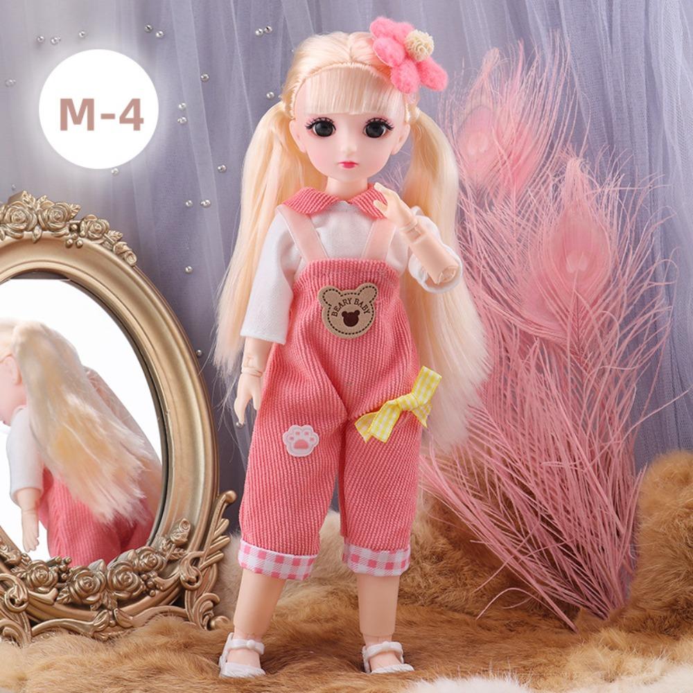 30cm BJD Doll 23 Moveable Joints Attractive Eyes Dress Up Anime Long Hair Toy