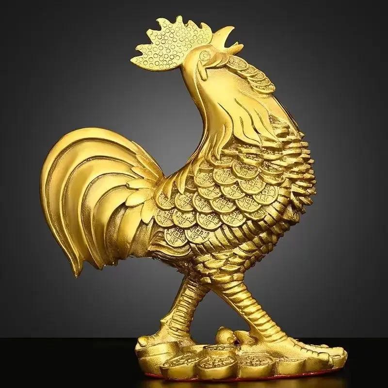 Медная фигурка животного Курица Знак Зодиака Петух Дом Гостиная Спальня Офис Скульптуры