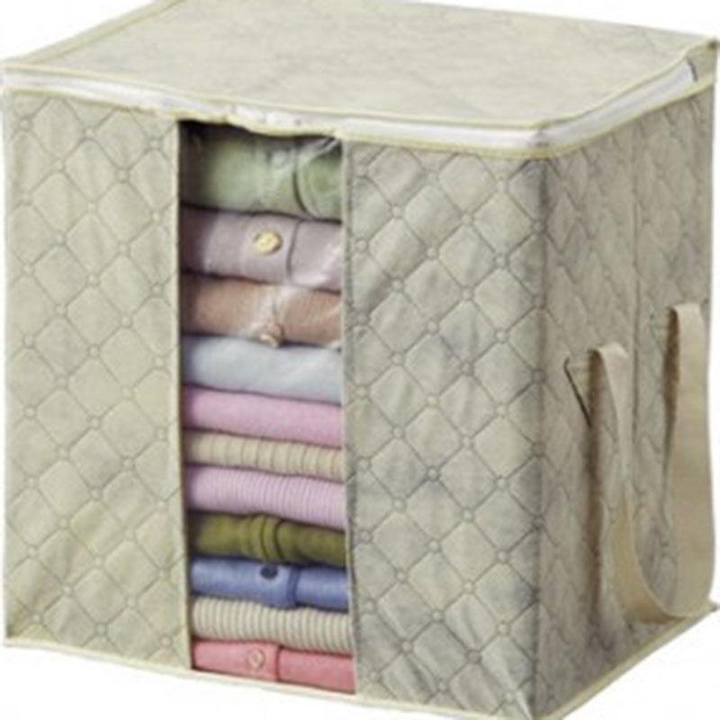 Thick Non-woven Bamboo Charcoal Color Clothing Storage Bag