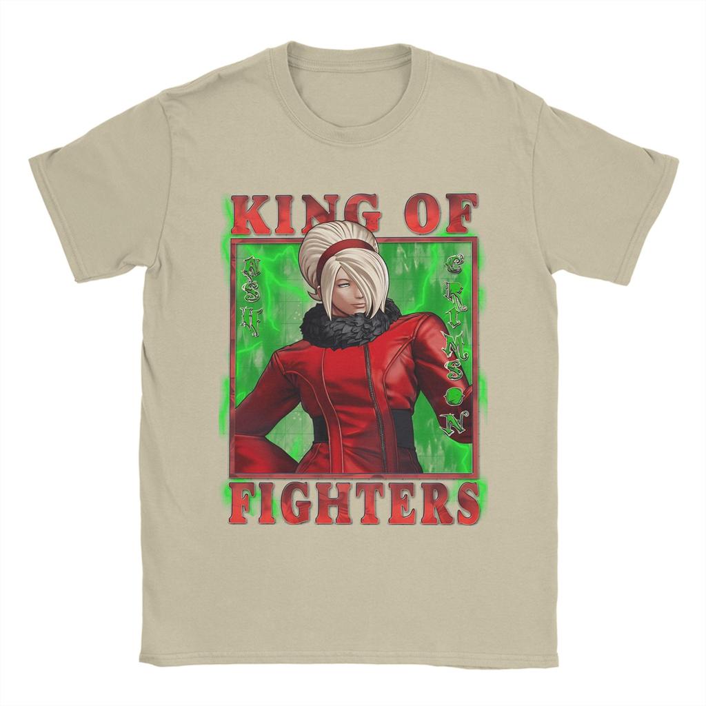 Винтажные футболки K.ing of Fighters XV с принтом Ash Crimson для унисекс, с круглым вырезом, с коротким рукавом