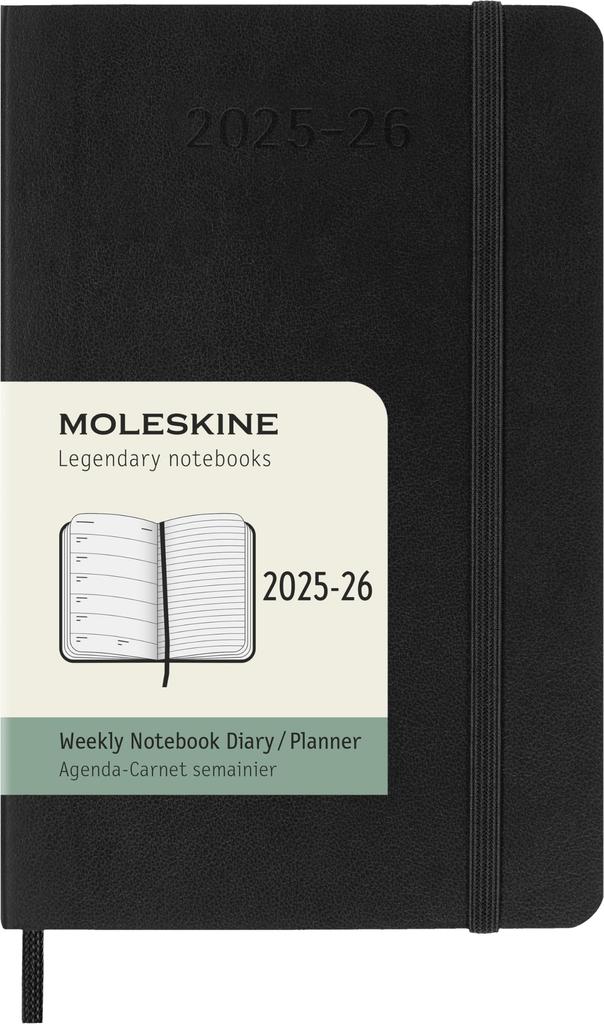 Moleskine Planner 2025 July Start 18 Month Weekly Diary Pocket Size X Soft Cover Black DSB18WN2Y26 (9cm 14cm)