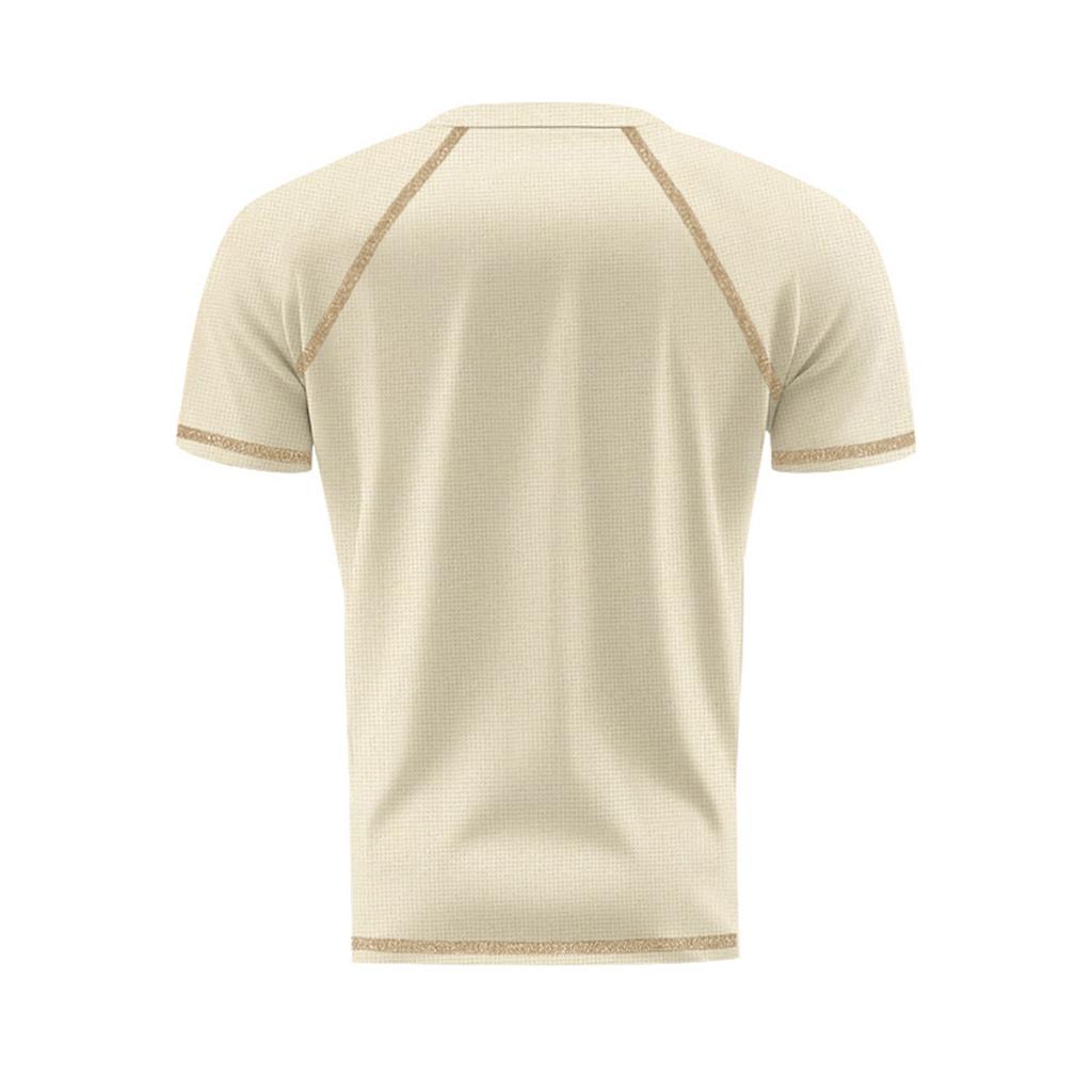 Men's Shoulder Length Short Sleeved Collar T-shirt Casual Round Neck Top