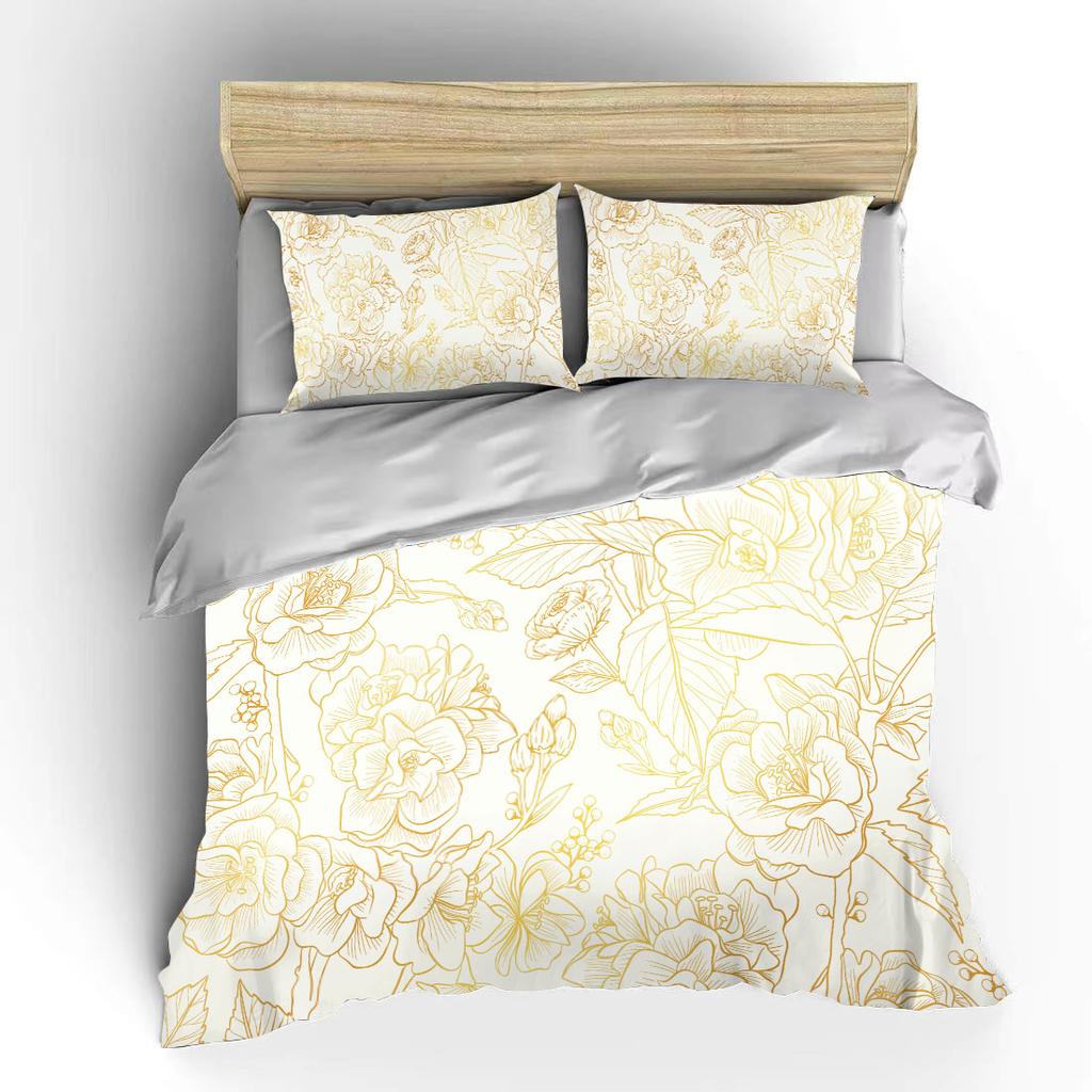 Ботанический цветок двуспальная кровать пододеяльник кровать европейские комплекты постельного белья домашний текстиль роскошные наволочки постельное белье для спальни