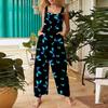 Women's Casual Jumpsuit, Sleeveless Printed Cotton Jumpsuit