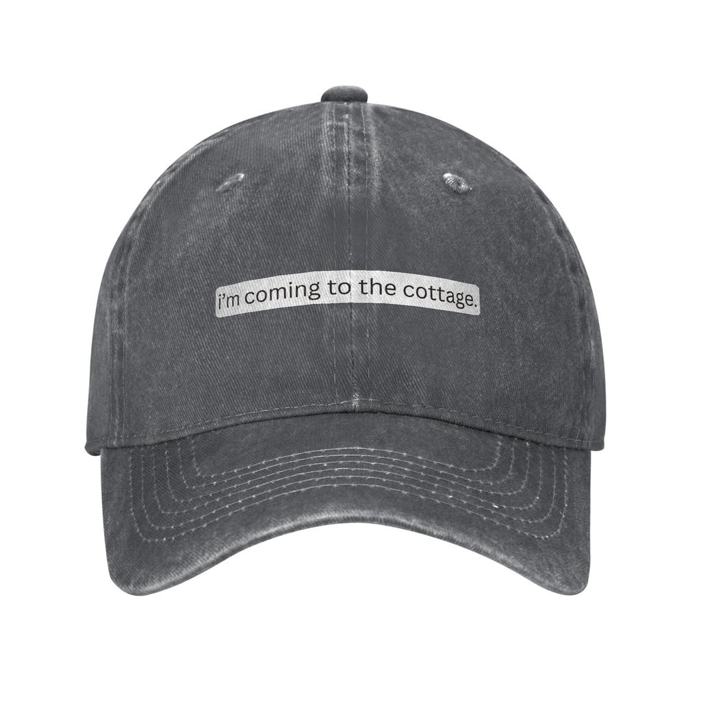 IM Coming To The Cottage White Background Baseball Cap Sun Heated Rivalry Running Washed Trucker Hat Unisex Adult Baseball Caps