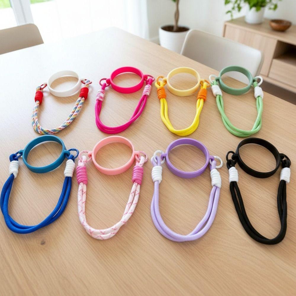 2PCS Silicone Ring Water Bottle Handle Strap Reusable DIY Water Bottle Sling Carrier Resilient Universal Water Cup Holder Strap