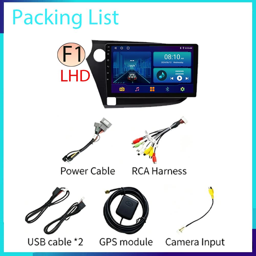 Autoradio Android 17 pour Honda Insight 2 2009-2014 LHD, lecteur multimédia stéréo, navigation GPS, Carplay sans fil, DSP, 4G WIFI