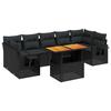 VidaXL Garden Lounge Set with Cushions 8 Pcs, Patio Sofas, Patio Furniture Set, Outdoor Furniture, Black 3271664
