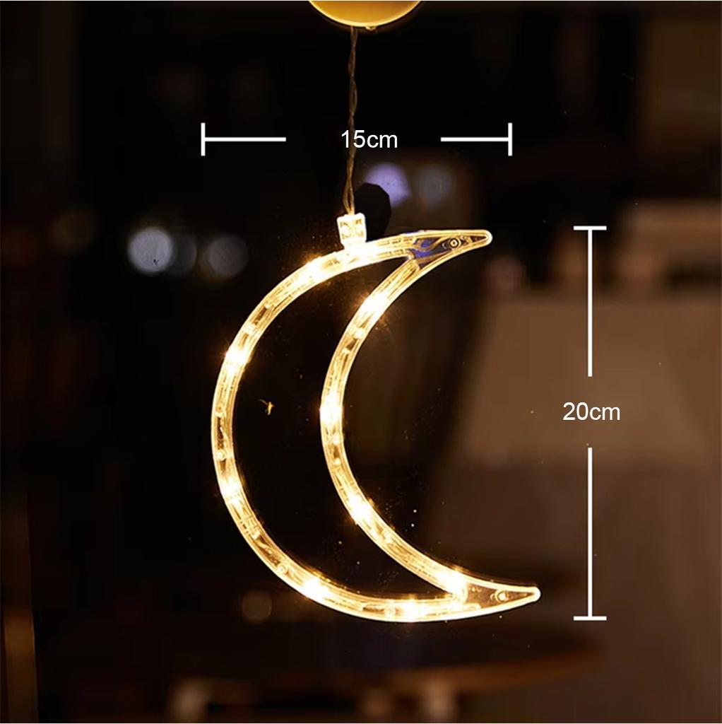 Светодиодные рождественские огни на окно, батарейки, теплый свет, на присосках, елка, Санта Клаус, снеговик, подарок, лось, луна, колокольчик