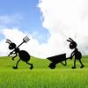 Metal Ant Garden Stake Decorative Mouse with Scissors Sign Black Ant Silhouette Sign with Stake for Patio Yard Lawn Art Decoration