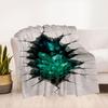 "Emerald Crystal Wall Art: A Glimmer of Nature's Beauty"Blanket Flannel Throw Blanket for Sofa, Bed, Travel, Camping, Office, Couch, Chair,