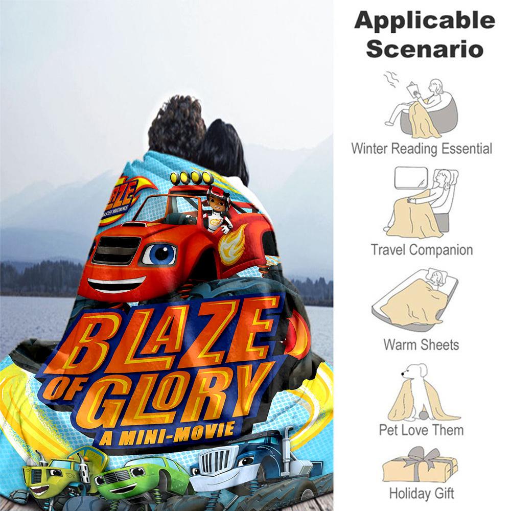 1pc Blaze Monster Machines Glory Outdoor Blanket Lightweight Flannel, Soft & Warm, All-Season Use for Sofa, Outdoor, Camping, Living Room, Office068