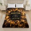 Led Zeppelin Print Flannel Blanket Cozy Lightweight Plush Throw Blanket For Bed Sofa Household Use