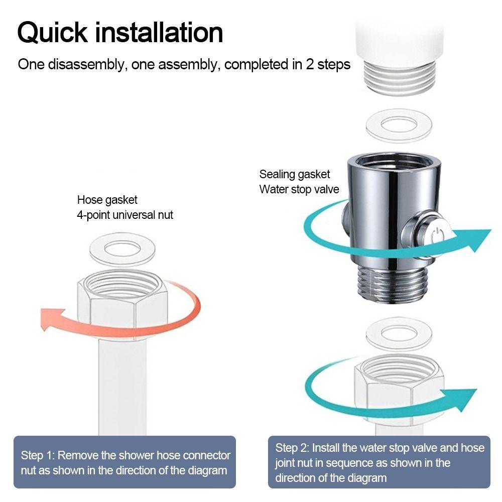 Plastic Water Stop Valve Flow Limiter Sprayer Shut-Off Switch Bathroom Parts
