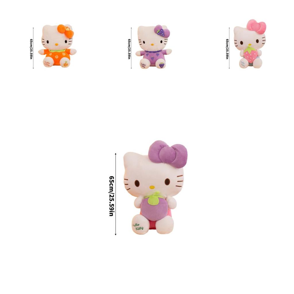 Cute And Cuddly Hello Kitty Cat Plush Toy With Strawberry And Bamboo