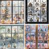 9 PCS/Set Of Christmas Electrostatic Glass Window Stickers Home Decoration Stickers Merry Christmas Scene Decoration Stickers