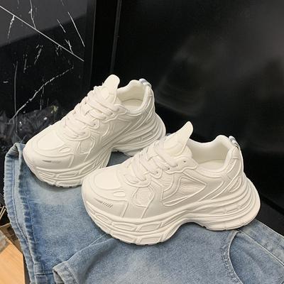 Модные папины кроссовки на платформе женские 2025 новые с небольшим увеличением роста, для маленькой ноги, удобные и легкие повседневные спортивные кроссовки