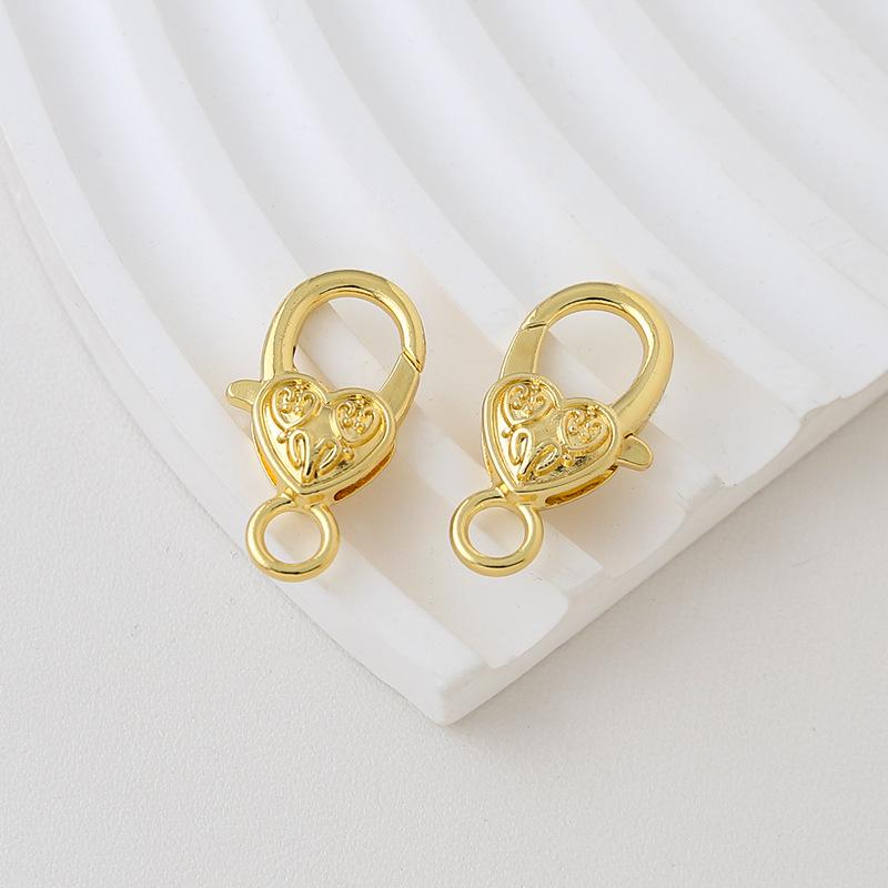 Позолоченный брелок-подвеска с застежкой-лобстером в форме сердца