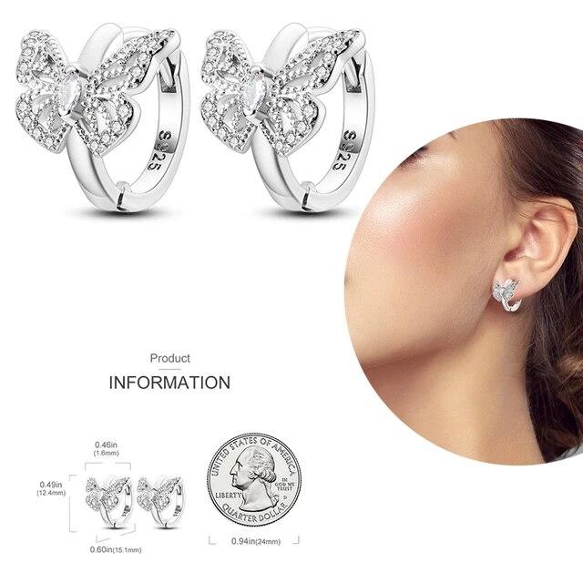 Серьги-кольца из серебра 925 пробы для женщин, сверкающие серьги Pave Cz, роскошные ювелирные изделия