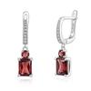 Элегантные серебряные серьги-клипсы 925 пробы с подвесками и натуральными гранатами, камень января, изысканные украшения для женщин