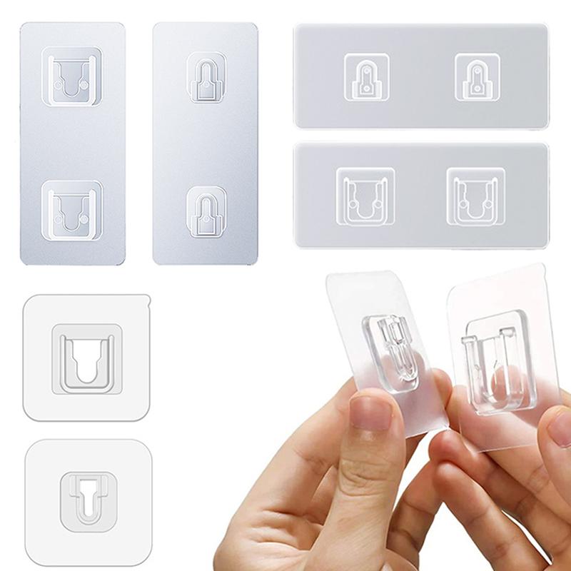 Двусторонние клейкие настенные крючки, вешалка, прочная прозрачная присоска, крючки-присоски для кухни, ванной комнаты, вилки для хранения, держатели розеток