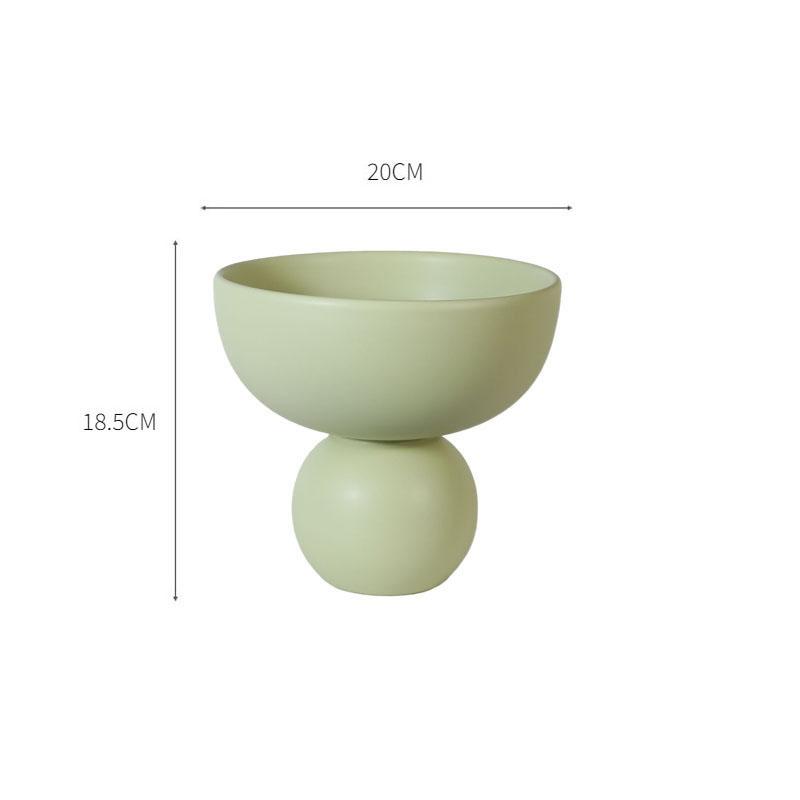 Простая однотонная керамическая тарелка для фруктов с высокой ножкой для гостиной, чайный столик, поднос для хранения закусок и орехов, конфетница, бытовая техника