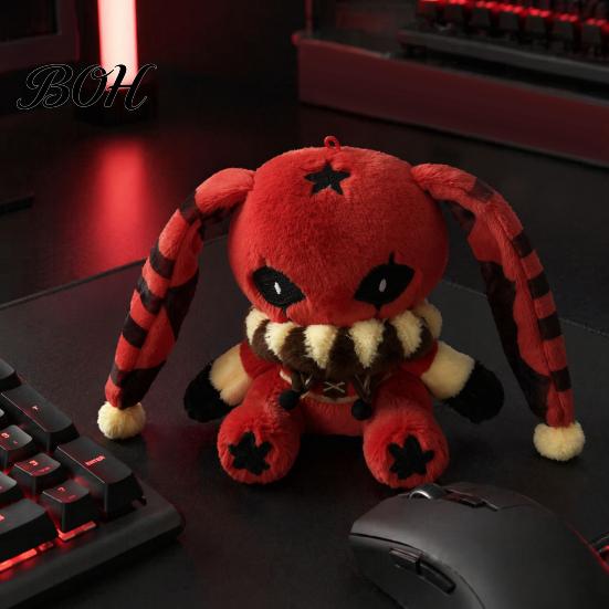 Decorative Room Accessory Creepy Cute Bunny Plush Toy, Soft Stuffed Animal Doll, Collectible Game Lover Gift Red Eye Rabbit Plushie for Fans,